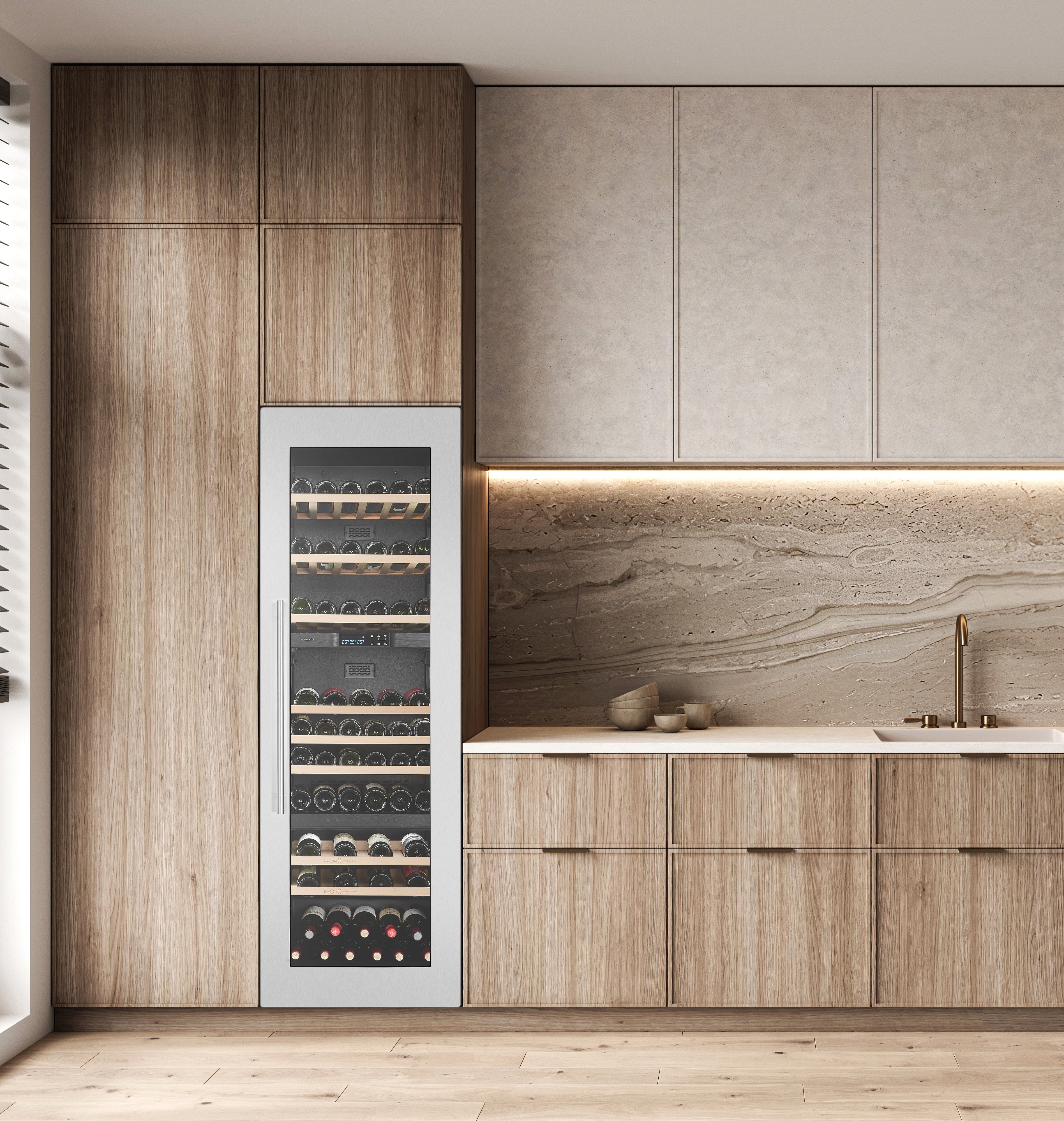 Vinkyl för inbyggad i högskåp